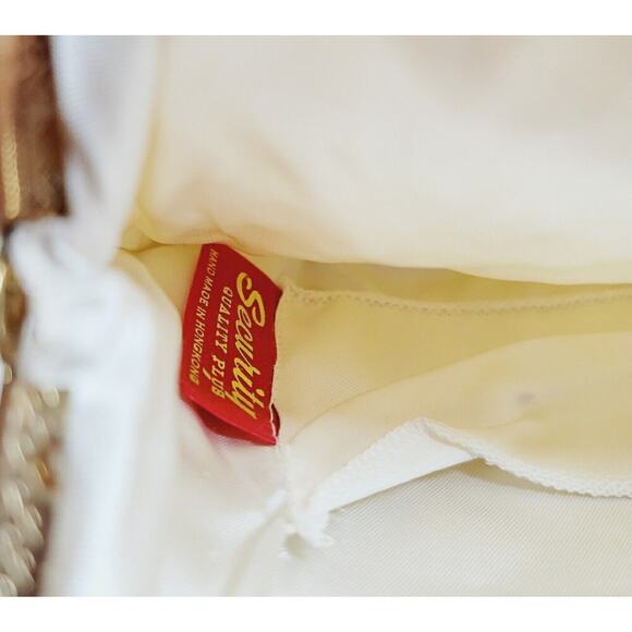 Vintage Cream Colored Pearlized Wrist Evening/Wedding Bag - Picture 7 of 12